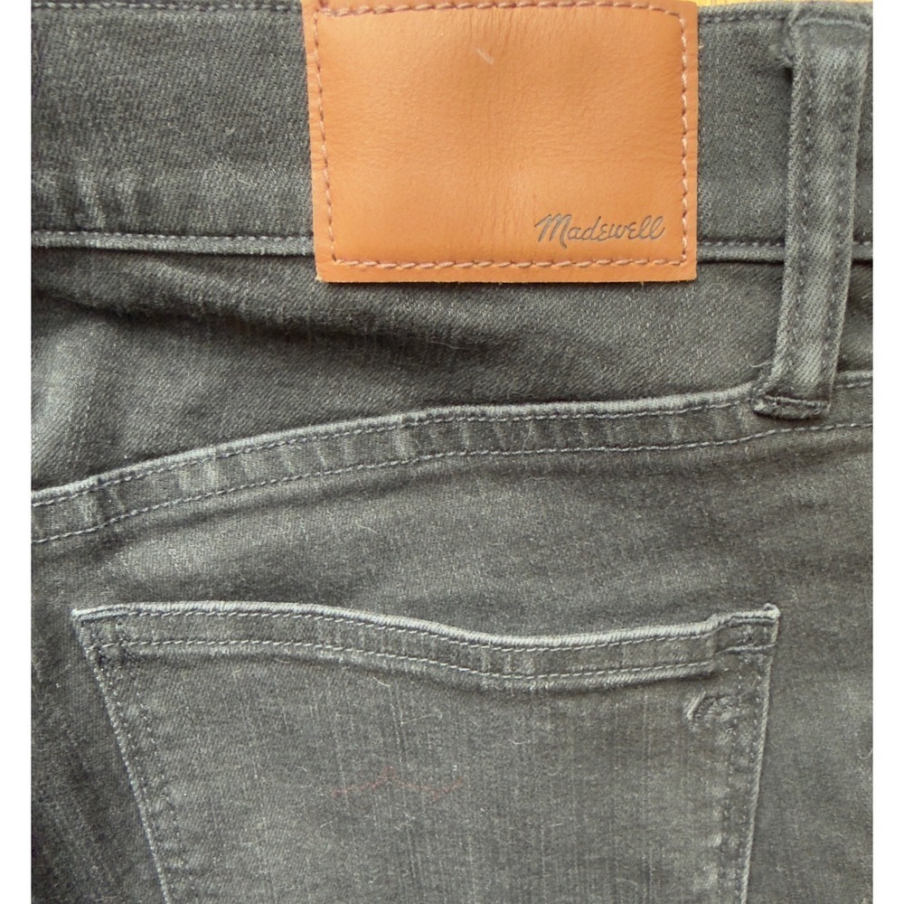 Madewell 9 High Rise Skinny Jeans Button Fly Black Raw Hem Size 28 - Picture 6 of 6